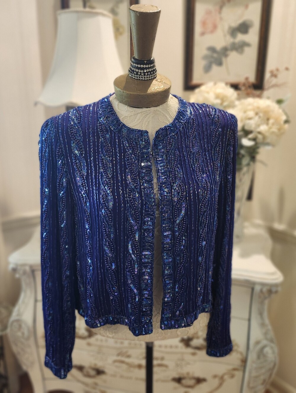 Fully Beaded Y2K Joan Leslie Equestrian Show Vintage Petite Evening Jacket 6